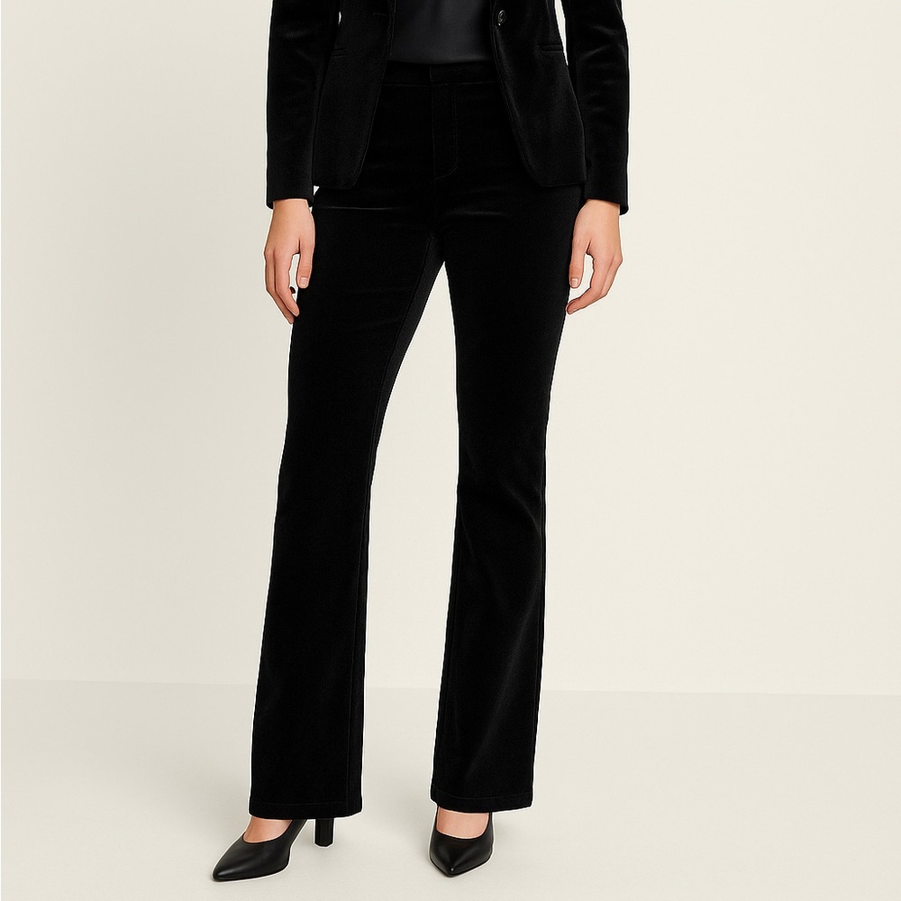 White House Black Market Noir Collection Black Velvet Pants, size 2 regular